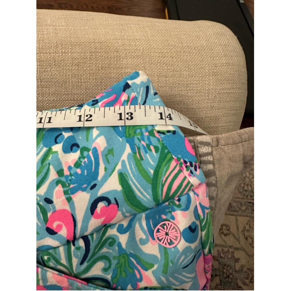 Women's Lilly Pulitzer Luxletic Shorts Size 2 Pink Blue Floral Print - Picture 7 of 8